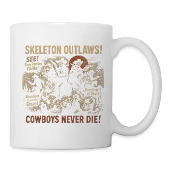 Skeleton Outlaws Cowboy Movie Poster Halloween - Mug - white - Right