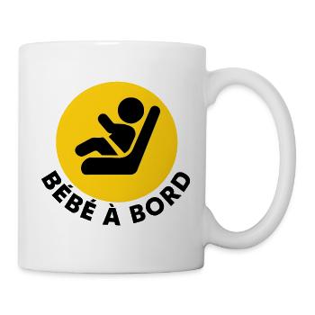 Silhouette Siege Enfant Securite Auto Jaune - Mug blanc - blanc - Droite