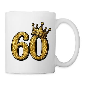 60th Birthday Woman Gold Crown Gift Idea - Mug - white - Right