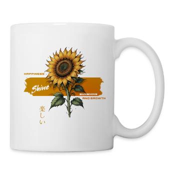 Sonnenblume Glanz Wachstum Glück - Tasse - Weiß - Rechts
