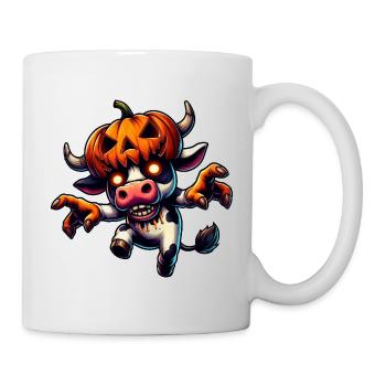 horreur vache zombie taureau Halloween citrouille dessin animé - Mug blanc - blanc - Droite