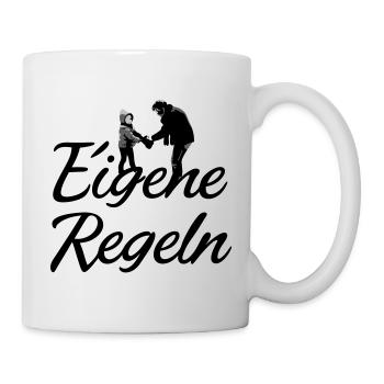 Vater und Kind Silhouette - Tasse - Weiß - Rechts