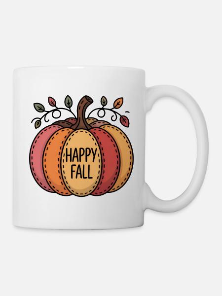 Froher Herbst Kürbisbeet - Tasse - Weiß