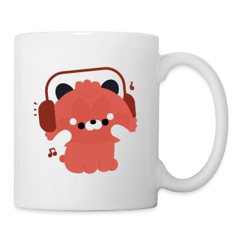 Kawaii Red Panda Musik - Tasse - Weiß - Rechts