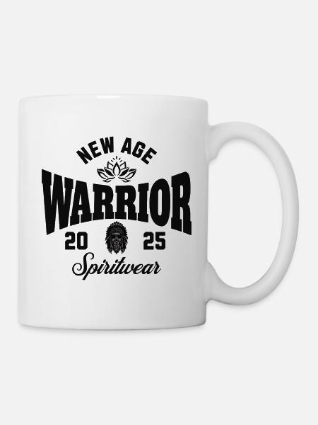 New Age Warrior 2025 – Spiritwear Design with Lotus - Mug - white