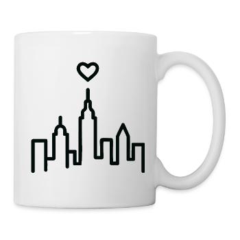 Urban heart in black silhouette - Mug - white - Right