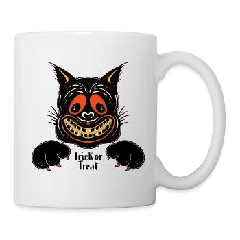 Chat souriant Halloween - Mug blanc - blanc - Droite