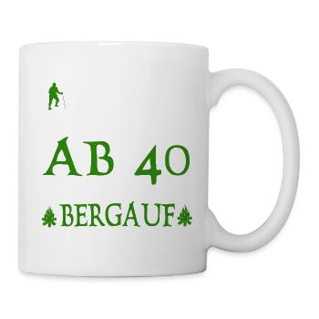 Wanderer 40 Birthday Is it uphill - Mug - white - Right