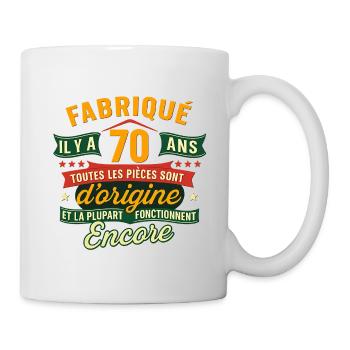 70 ans d’origine, Cadeau anniversaire humour - Mug blanc - blanc - Droite
