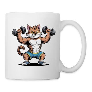 Katzenmuskelkraft Krafttraining - Tasse - Weiß - Rechts