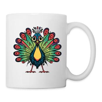 Peacock Bird Halloween Comic Funny - Mug - white - Right