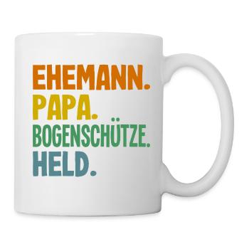 Bogenschießen Bogenschütze Geschenk - Tasse - Weiß - Rechts