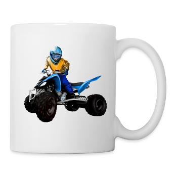 Quad Action Driver in Yellow Blue - Mug - white - Right