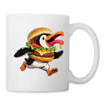 Funny Penguin Halloween Fast Food Cheeseburger - Mug - white - Right