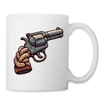 Revolver corde cartoon - Mug blanc - blanc - Droite