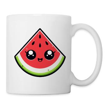 Pastèque Kawaii Tranche Souriante - Mug blanc - blanc - Droite
