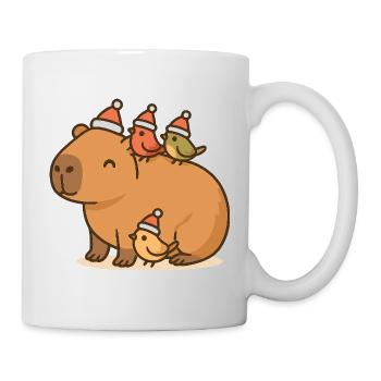 ✨ Capybara with Christmas Birds – Sweet & Peaceful - Mug - white - Right