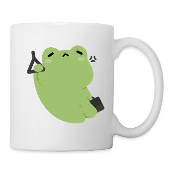 Müder grüner Frosch pendeln - Tasse - Weiß - Rechts