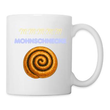 Mohnschnecke Spiral Schrift Design humorvoll  - Tasse - Weiß - Rechts
