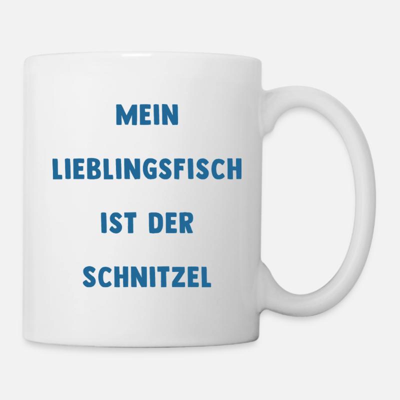 Mein Lieblingsfisch ist der Schnitzel - Tasse - Weiß