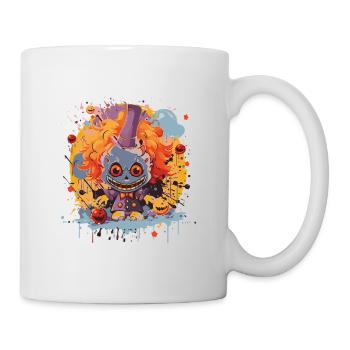 Farbenfroher Clown mit Zylinder - Tasse - Weiß - Rechts