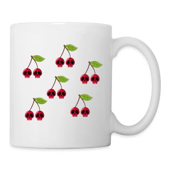 Crânes de cerises - Mug blanc - blanc - Droite
