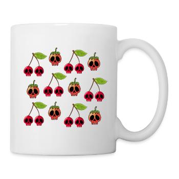 Crânes de cerises et de fraises - Mug blanc - blanc - Droite