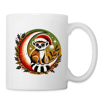 Santa Lemur on Moon - Mug - white - Right
