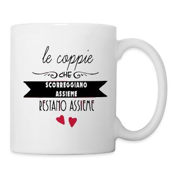 Hearts suspended in silhouette - Mug - white - Right