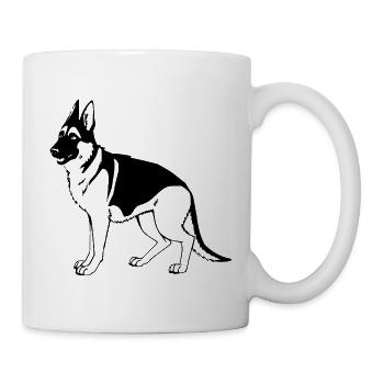 Schäferhund Hund - Tasse - Weiß - Rechts