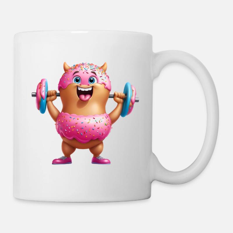 Donut Monster Krafttraining - Tasse - Weiß