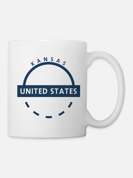 Kansas USA Emblem Design - Tasse - Weiß