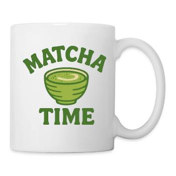 Matcha Time – Grüner Tee Lifestyle Shirt - Tasse - Weiß - Rechts