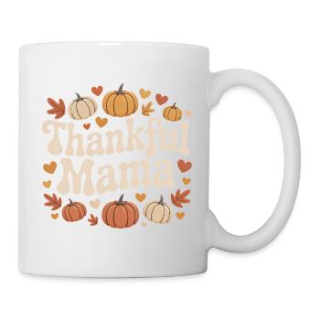 Thankful Mama Herbst Kürbisse Herzen Liebe - Tasse - Weiß - Rechts