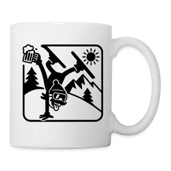 Funny Skiing Handstand Slope - Mug - white - Right