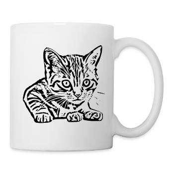 Cat Kitten Baby Cat T-shirt Gift - Mug - white - Right