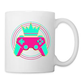 Manette Krone Neon Minimal Zocker Art - Mug blanc - blanc - Droite