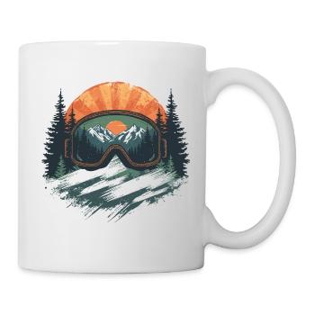 Skibrille Sonnenuntergang  - Tasse - Weiß - Rechts