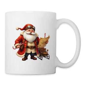 Vintage Weihnachten Steampunk Weihnachtsmann - Tasse - Weiß - Rechts