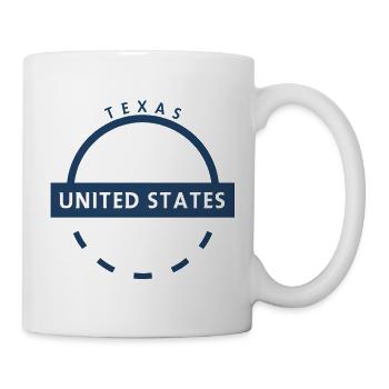 Texas United States Emblem Rundes Siegel - Tasse - Weiß - Rechts
