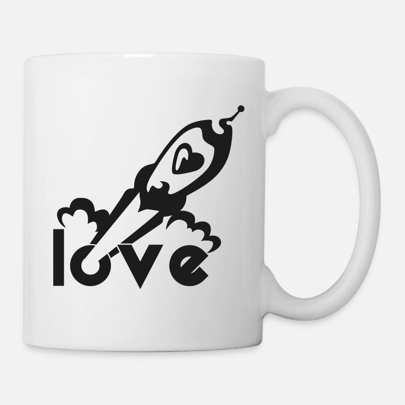 Love Rocket – Heart Space Space Design - Mug - white