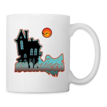 Digitale Nacht des Haunted House - Tasse - Weiß - Rechts