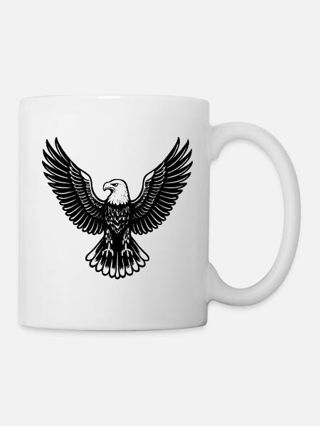 Adler T-Shirt im symbolischen Design - Tasse - Weiß