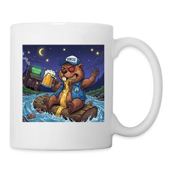 Biber Nachtbier Abenteuer - Tasse - Weiß - Rechts