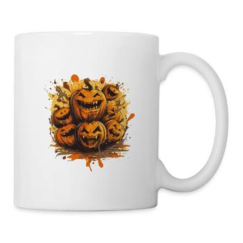 Composition d’Halloween Citrouilles Riantes - Mug blanc - blanc - Droite