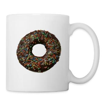 Chocolate donut with colorful sprinkles - Mug - white - Right