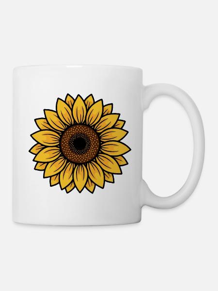Sonnenblume Radiant Center Motiv - Tasse - Weiß
