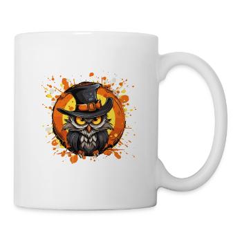 Eulenhut Halloween Splatter - Tasse - Weiß - Rechts