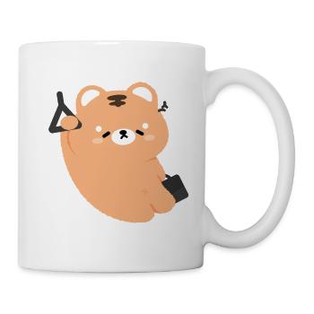 Müder Tiger pendelt - Tasse - Weiß - Rechts