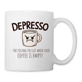 Depresso – No Coffee, No Life - Mug - white - Right